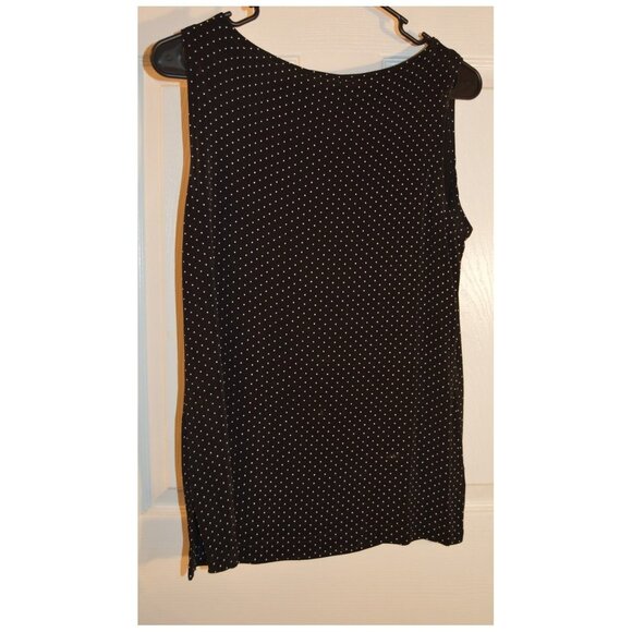 Ronni Nicole Petite Black White Polka Dot Blouse Sleeveless Top Shirt Size 4P - Picture 3 of 3